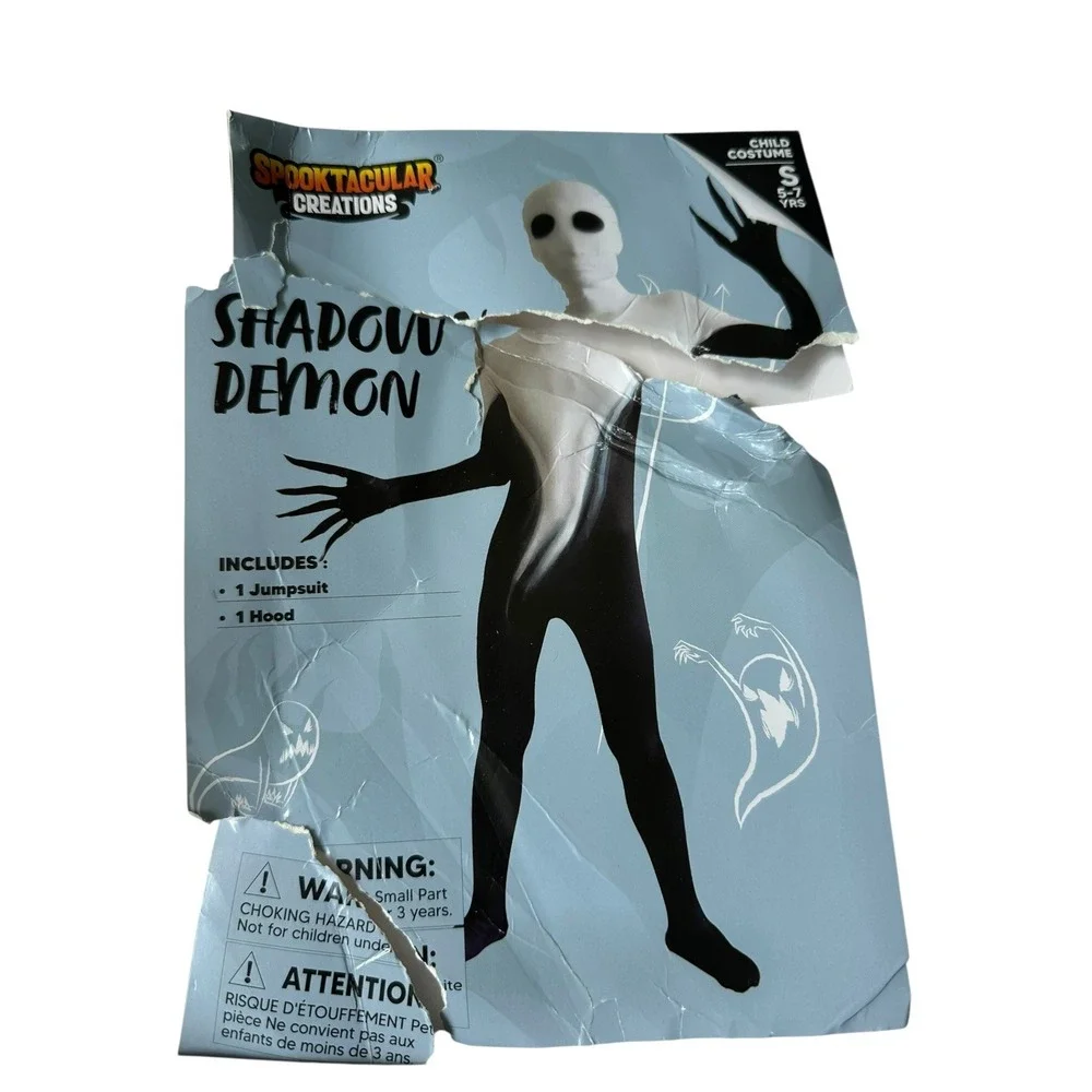 Spooktacular Creations Shadow Demon‎ Costume Jumpsuit Hood Halloween S